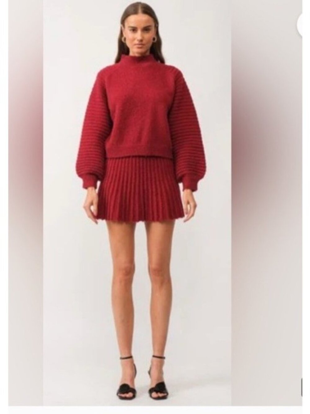 Sofie the Label Red Gabrielle Sweater Set Small NWT